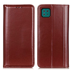 Leather Case Stands Flip Cover Holder M05L for Samsung Galaxy A22s 5G Brown