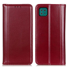 Leather Case Stands Flip Cover Holder M05L for Samsung Galaxy A22s 5G Red