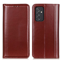 Leather Case Stands Flip Cover Holder M05L for Samsung Galaxy A82 5G Brown