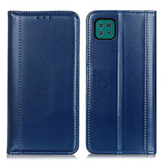 Leather Case Stands Flip Cover Holder M05L for Samsung Galaxy F42 5G Blue