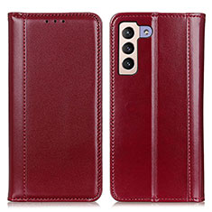 Leather Case Stands Flip Cover Holder M05L for Samsung Galaxy S22 Plus 5G Red