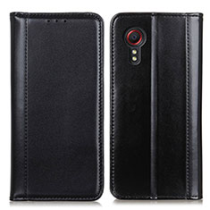 Leather Case Stands Flip Cover Holder M05L for Samsung Galaxy XCover 5 SM-G525F Black