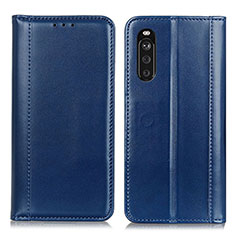 Leather Case Stands Flip Cover Holder M05L for Sony Xperia 10 III SO-52B Blue