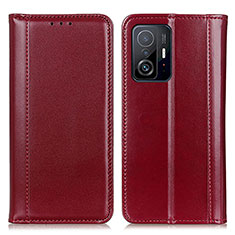 Leather Case Stands Flip Cover Holder M05L for Xiaomi Mi 11T Pro 5G Red