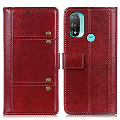 Leather Case Stands Flip Cover Holder M06L for Motorola Moto E30 Red