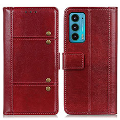 Leather Case Stands Flip Cover Holder M06L for Motorola Moto Edge Lite 5G Red