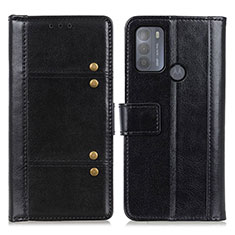 Leather Case Stands Flip Cover Holder M06L for Motorola Moto G50 Black