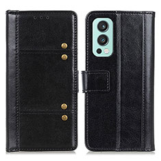 Leather Case Stands Flip Cover Holder M06L for OnePlus Nord 2 5G Black