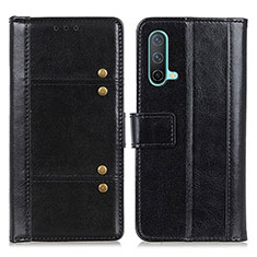 Leather Case Stands Flip Cover Holder M06L for OnePlus Nord CE 5G Black