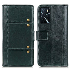 Leather Case Stands Flip Cover Holder M06L for Oppo A54s Green