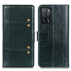 Leather Case Stands Flip Cover Holder M06L for Oppo A55 5G Green