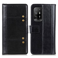 Leather Case Stands Flip Cover Holder M06L for Oppo A94 5G Black