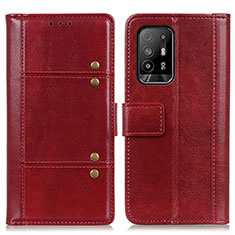 Leather Case Stands Flip Cover Holder M06L for Oppo A94 5G Red