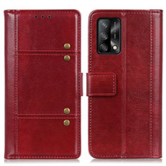 Leather Case Stands Flip Cover Holder M06L for Oppo F19 Red