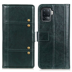 Leather Case Stands Flip Cover Holder M06L for Oppo Reno5 F Green