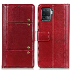Leather Case Stands Flip Cover Holder M06L for Oppo Reno5 F Red
