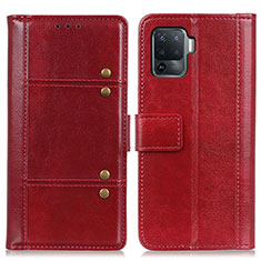 Leather Case Stands Flip Cover Holder M06L for Oppo Reno5 Lite Red