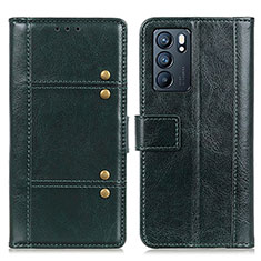 Leather Case Stands Flip Cover Holder M06L for Oppo Reno6 5G Green