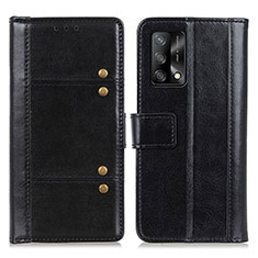 Leather Case Stands Flip Cover Holder M06L for Oppo Reno6 Lite Black