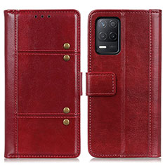 Leather Case Stands Flip Cover Holder M06L for Realme 8 5G Red