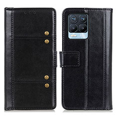 Leather Case Stands Flip Cover Holder M06L for Realme 8 Pro Black