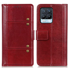 Leather Case Stands Flip Cover Holder M06L for Realme 8 Pro Red