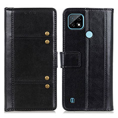 Leather Case Stands Flip Cover Holder M06L for Realme C21 Black