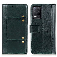 Leather Case Stands Flip Cover Holder M06L for Realme Q3i 5G Green