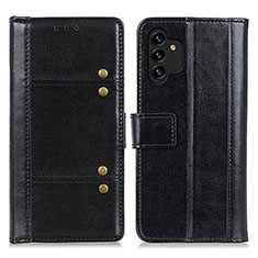 Leather Case Stands Flip Cover Holder M06L for Samsung Galaxy A13 4G Black