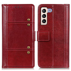 Leather Case Stands Flip Cover Holder M06L for Samsung Galaxy S22 Plus 5G Red