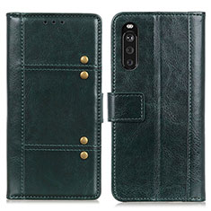 Leather Case Stands Flip Cover Holder M06L for Sony Xperia 10 III SO-52B Green