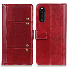 Leather Case Stands Flip Cover Holder M06L for Sony Xperia 10 III SO-52B Red