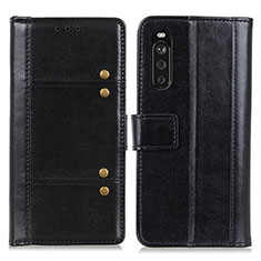 Leather Case Stands Flip Cover Holder M06L for Sony Xperia 10 III SOG04 Black