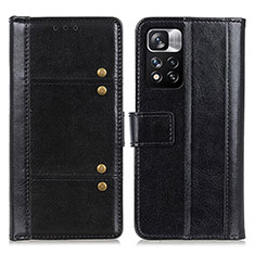 Leather Case Stands Flip Cover Holder M06L for Xiaomi Mi 11i 5G (2022) Black