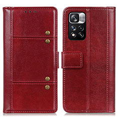 Leather Case Stands Flip Cover Holder M06L for Xiaomi Mi 11i 5G (2022) Red