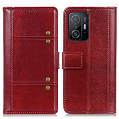 Leather Case Stands Flip Cover Holder M06L for Xiaomi Mi 11T 5G Red