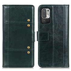 Leather Case Stands Flip Cover Holder M06L for Xiaomi POCO M3 Pro 5G Green