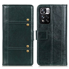 Leather Case Stands Flip Cover Holder M06L for Xiaomi Poco X4 NFC Green