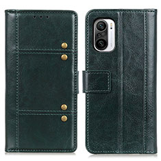 Leather Case Stands Flip Cover Holder M06L for Xiaomi Redmi K40 Pro 5G Green