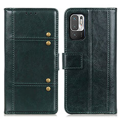 Leather Case Stands Flip Cover Holder M06L for Xiaomi Redmi Note 10 5G Green