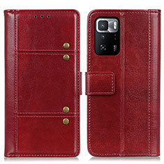 Leather Case Stands Flip Cover Holder M06L for Xiaomi Redmi Note 10 Pro 5G Red