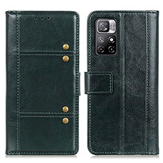 Leather Case Stands Flip Cover Holder M06L for Xiaomi Redmi Note 11 5G Green