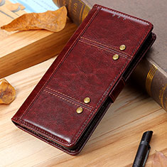 Leather Case Stands Flip Cover Holder M06L for Xiaomi Redmi Note 11 SE India 4G Brown