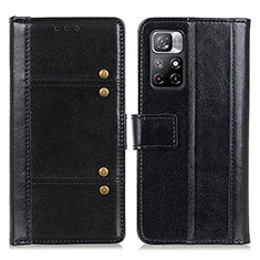 Leather Case Stands Flip Cover Holder M06L for Xiaomi Redmi Note 11T 5G Black