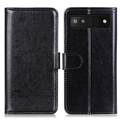 Leather Case Stands Flip Cover Holder M07L for Google Pixel 6a 5G Black