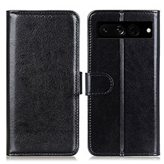 Leather Case Stands Flip Cover Holder M07L for Google Pixel 7 Pro 5G Black