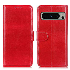 Leather Case Stands Flip Cover Holder M07L for Google Pixel 8 Pro 5G Red