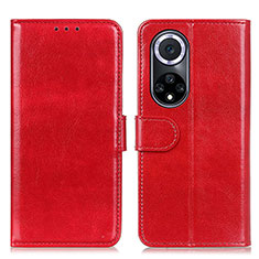 Leather Case Stands Flip Cover Holder M07L for Huawei Honor 50 5G Red