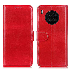 Leather Case Stands Flip Cover Holder M07L for Huawei Honor 50 Lite Red