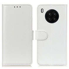 Leather Case Stands Flip Cover Holder M07L for Huawei Honor 50 Lite White